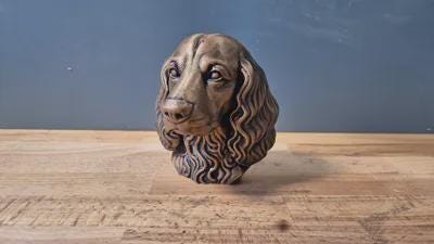 Field Spaniel Büste / Realistic Field Spaniel Bust – Handbemalt & Detailliert Fehn-factory.de