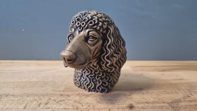 Irish Water Spaniel Büste / Realistic Irish Water Spaniel Bust – Handbemalt & Detailliert Fehn-factory.de
