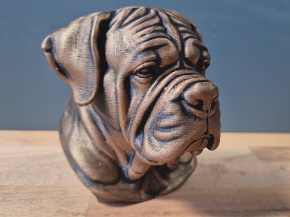 Neapolitaner Mastiff Büste / Realistic Neapolitan Mastiff Bust – Handbemalt & Detailliert Fehn-factory.de