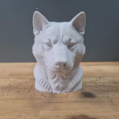 Hokkaido Büste / Realistic Hokkaido Dog Bust – Handbemalt & Detailliert Fehn-factory.de