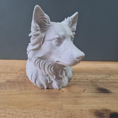 Australian Shepherd (spitze Ohren) Büste / Realistic Australian Shepherd with Pointy Ears Bust – Handbemalt & Detailliert Fehn-factory.de