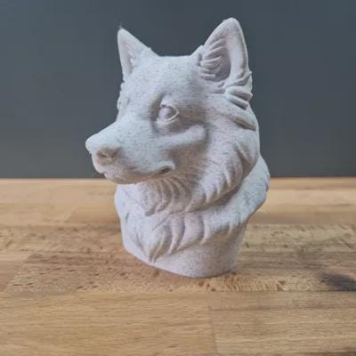 Finnischer Lapphund Büste / Realistic Finnish Lapphund Bust – Handbemalt & Detailliert Fehn-factory.de
