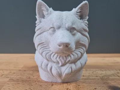 Finnischer Lapphund Büste / Realistic Finnish Lapphund Bust – Handbemalt & Detailliert Fehn-factory.de
