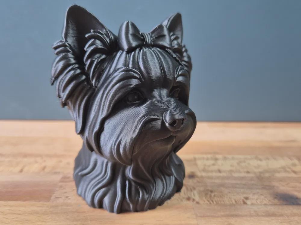 Biewer Yorkshire Terrier Büste / Realistic Biewer Yorkshire Terrier Bust – Handbemalt & Detailliert Fehn-factory.de