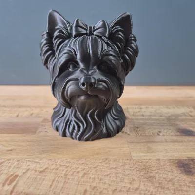 Biewer Yorkshire Terrier Büste / Realistic Biewer Yorkshire Terrier Bust – Handbemalt & Detailliert Fehn-factory.de