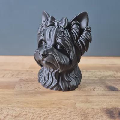 Biewer Yorkshire Terrier Büste / Realistic Biewer Yorkshire Terrier Bust – Handbemalt & Detailliert Fehn-factory.de