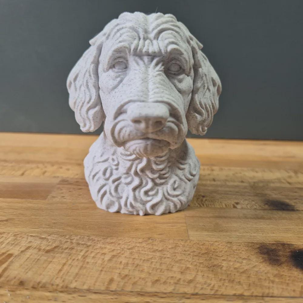 Labradoodle Büste / Realistic Labradoodle Bust – Handbemalt & Detailliert Fehn-factory.de