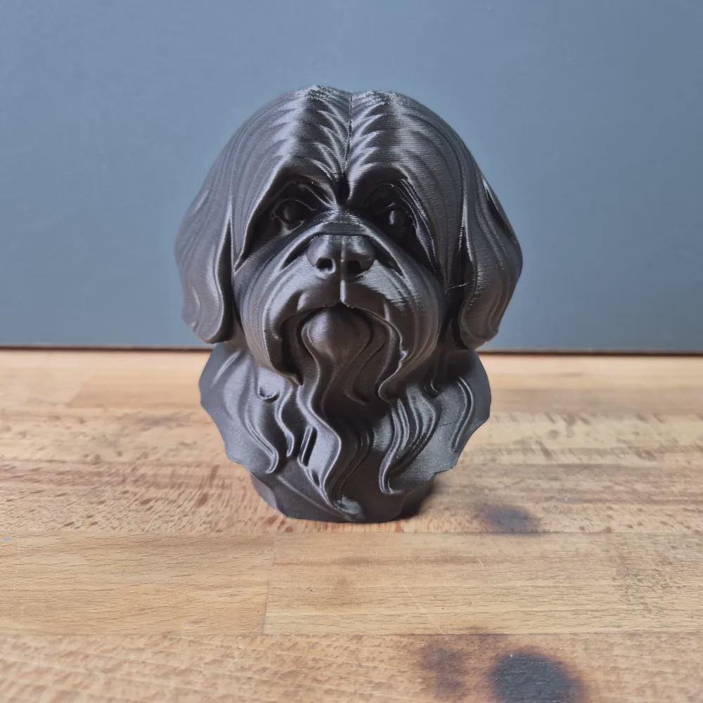 Lhasa Apso Büste / Realistic Lhasa Apso Bust – Handbemalt & Detailliert Fehn-factory.de