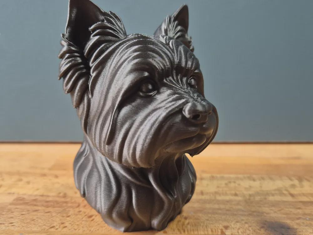 Yorkshire Terrier Büste / Realistic Yorkshire Terrier Bust – Handbemalt & Detailliert Fehn-factory.de