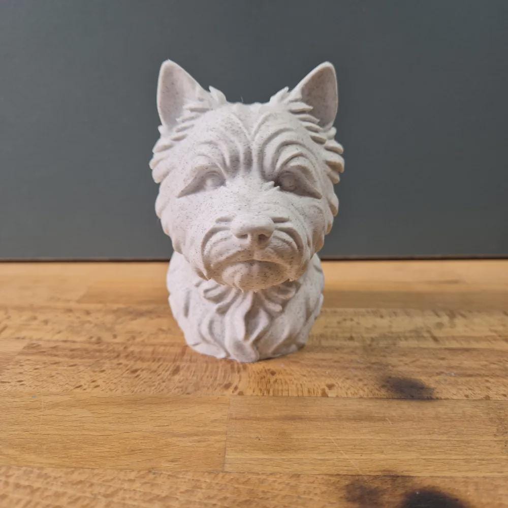 Cairn Terrier Büste / Realistic Cairn Terrier Bust – Handbemalt & Detailliert Fehn-factory.de