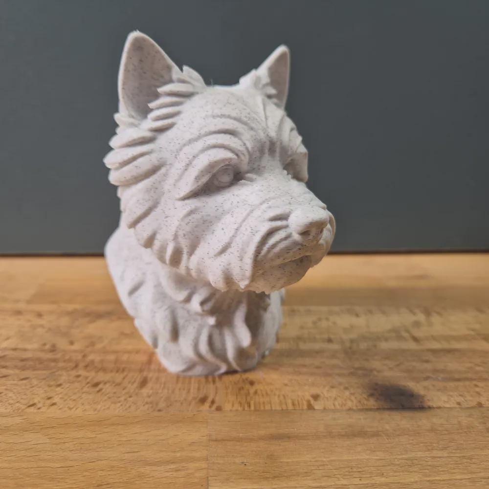 Cairn Terrier Büste / Realistic Cairn Terrier Bust – Handbemalt & Detailliert Fehn-factory.de
