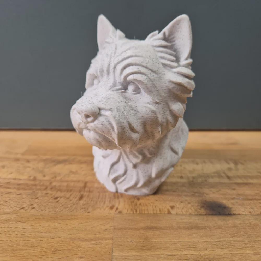 Cairn Terrier Büste / Realistic Cairn Terrier Bust – Handbemalt & Detailliert Fehn-factory.de
