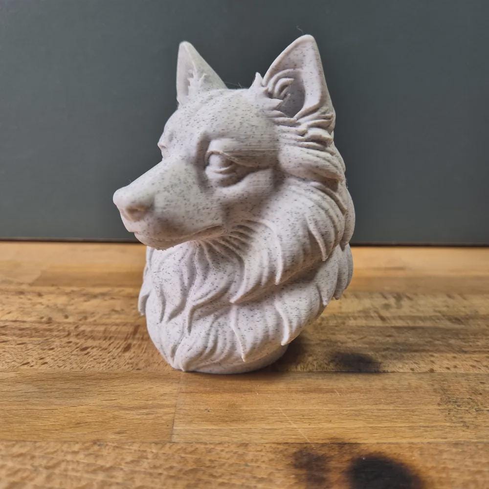 Japanese Spitz Büste / Realistic Japanese Spitz Bust – Handbemalt & Detailliert Fehn-factory.de