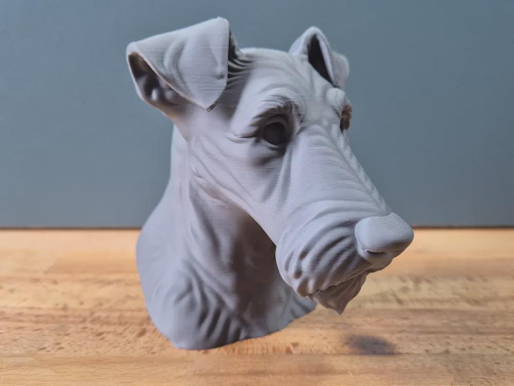 Fox Terrier Büste / Realistic Fox Terrier Bust – Handbemalt & Detailliert Fehn-factory.de