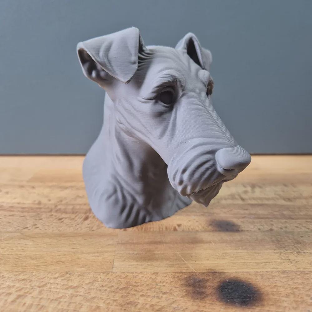 Fox Terrier Büste / Realistic Fox Terrier Bust – Handbemalt & Detailliert Fehn-factory.de