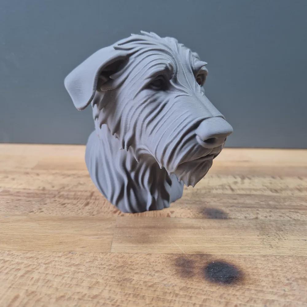 Irish Wolfhound Büste / Realistic Irish Wolfhound Bust – Handbemalt & Detailliert Fehn-factory.de