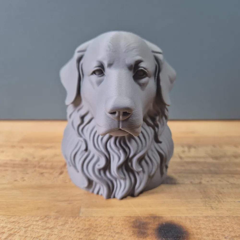 Pyrenean Mountain Dog (Great Pyrenees) Büste / Realistic Pyrenean Mountain Dog Bust – Handbemalt & Detailliert Fehn-factory.de