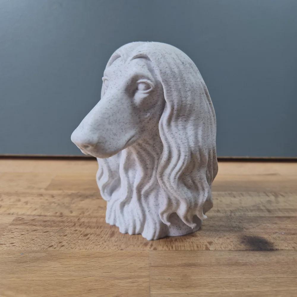 Afghanischer Windhund Büste / Realistic Afghan Hound Bust – Handbemalt & Detailliert Fehn-factory.de