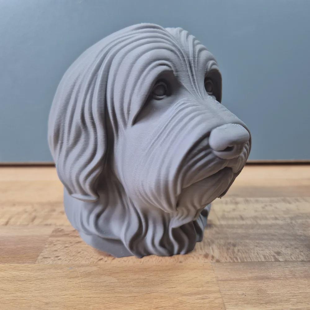 Bearded Collie Büste / Realistic Bearded Collie Bust – Handbemalt & Detailliert Fehn-factory.de