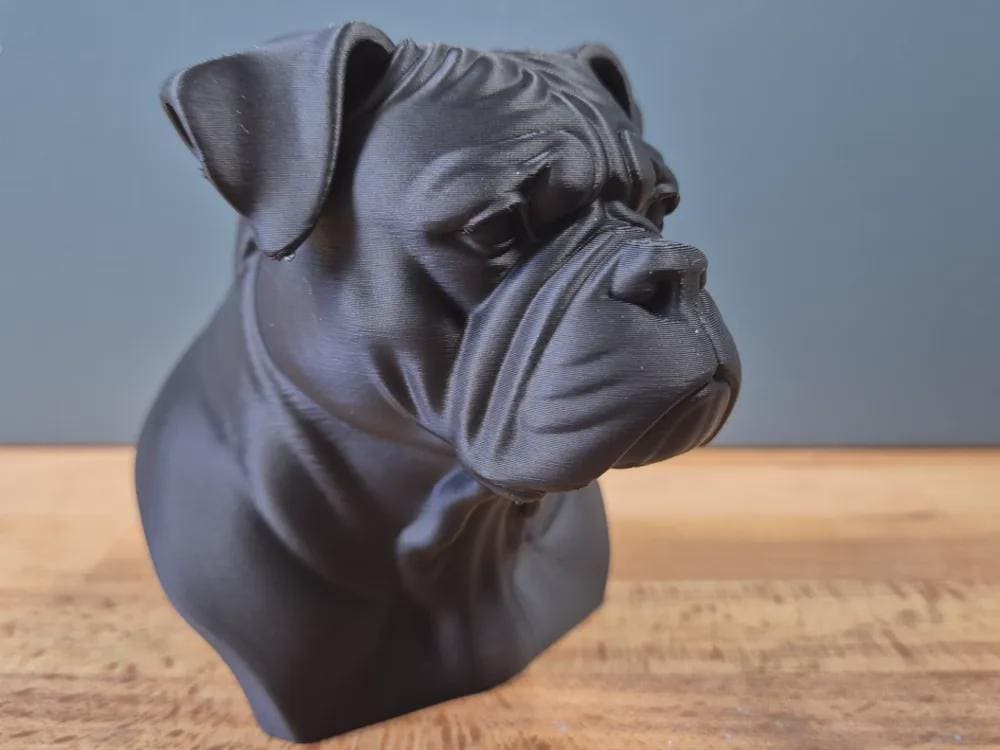 Amerikanische Bulldogge Büste / Realistic American Bulldog Bust – Handbemalt & Detailliert Fehn-factory.de