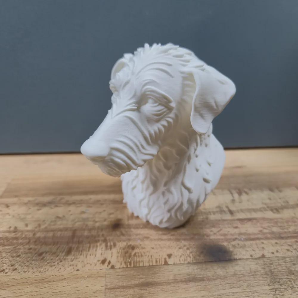 Rauhaar-Lurcher Büste / Realistic Rough Hair Lurcher Bust – Handbemalt & Detailliert Fehn-factory.de
