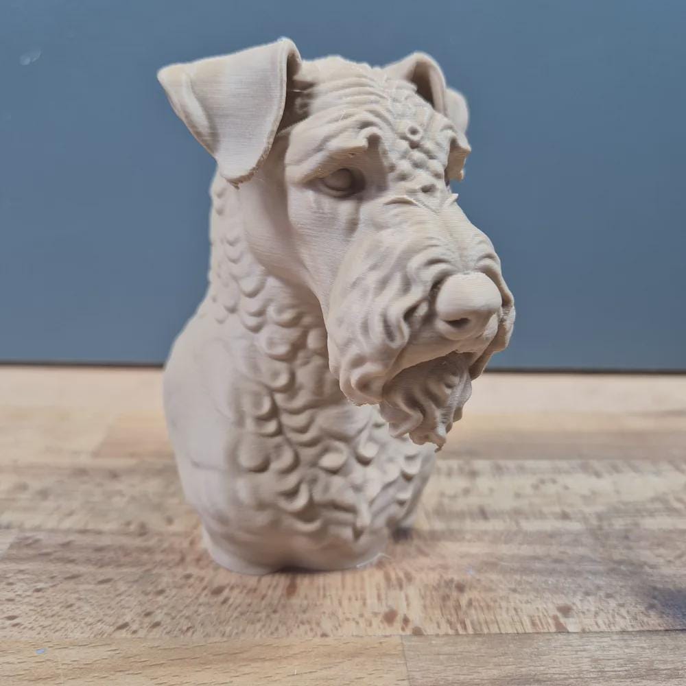 Kerry Blue Terrier Büste / Realistic Kerry Blue Terrier Bust – Handbemalt & Detailliert Fehn-factory.de