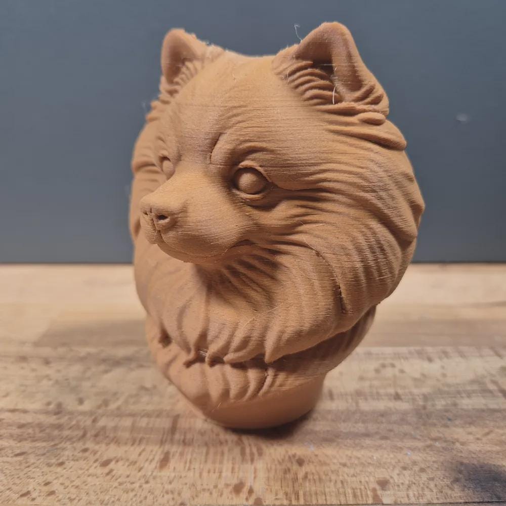 Pommerscher-Hund-Büste / Realistic Pomeranian Dog Bust – Handbemalt & Detailliert Fehn-factory.de