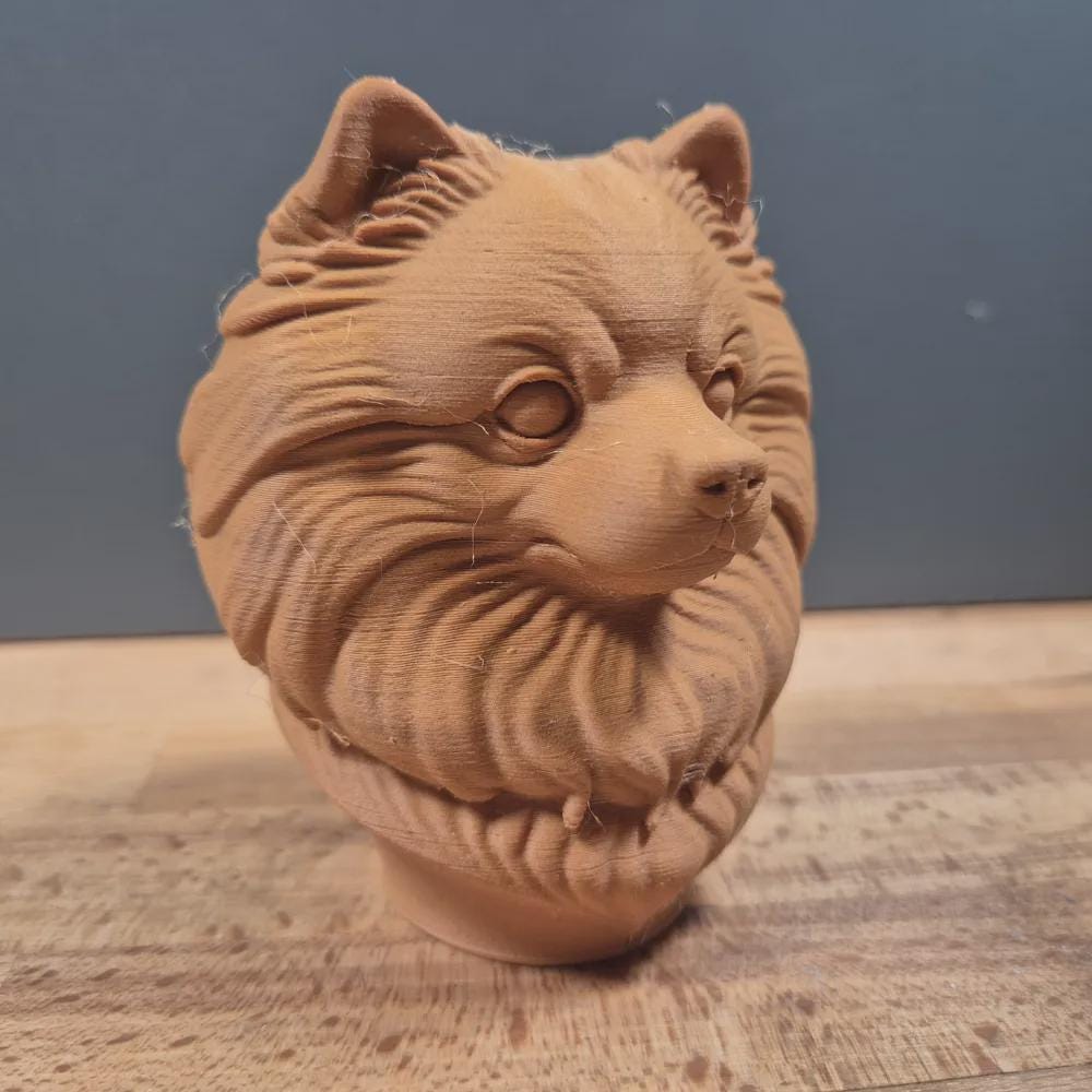 Pommerscher-Hund-Büste / Realistic Pomeranian Dog Bust – Handbemalt & Detailliert Fehn-factory.de