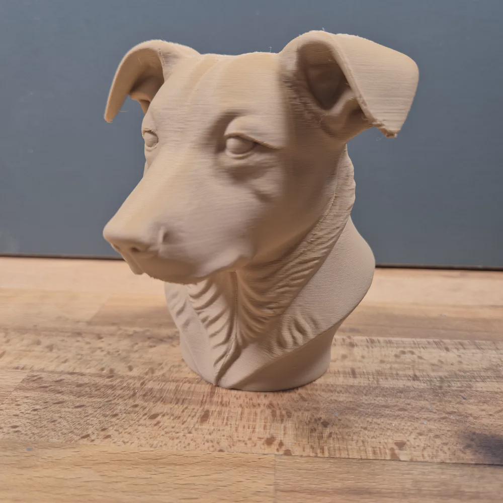 Australian Cattledog mit Hängeohren Büste / Realistic Australian Cattledog (Floppy Ears) Bust – Handbemalt & Detailliert Fehn-factory.de