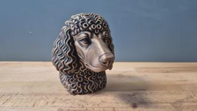 Irish Water Spaniel Büste / Realistic Irish Water Spaniel Bust – Handbemalt & Detailliert Fehn-factory.de