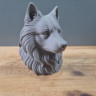 Keeshond Büste / Realistic Keeshond Dog Bust – Handbemalt & Detailliert Fehn-factory.de