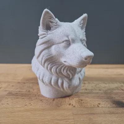 Finnischer Lapphund Büste / Realistic Finnish Lapphund Bust – Handbemalt & Detailliert Fehn-factory.de