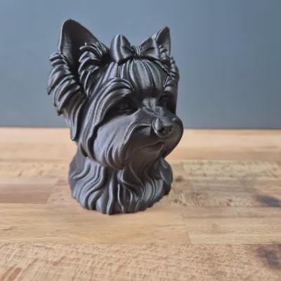 Biewer Yorkshire Terrier Büste / Realistic Biewer Yorkshire Terrier Bust – Handbemalt & Detailliert Fehn-factory.de