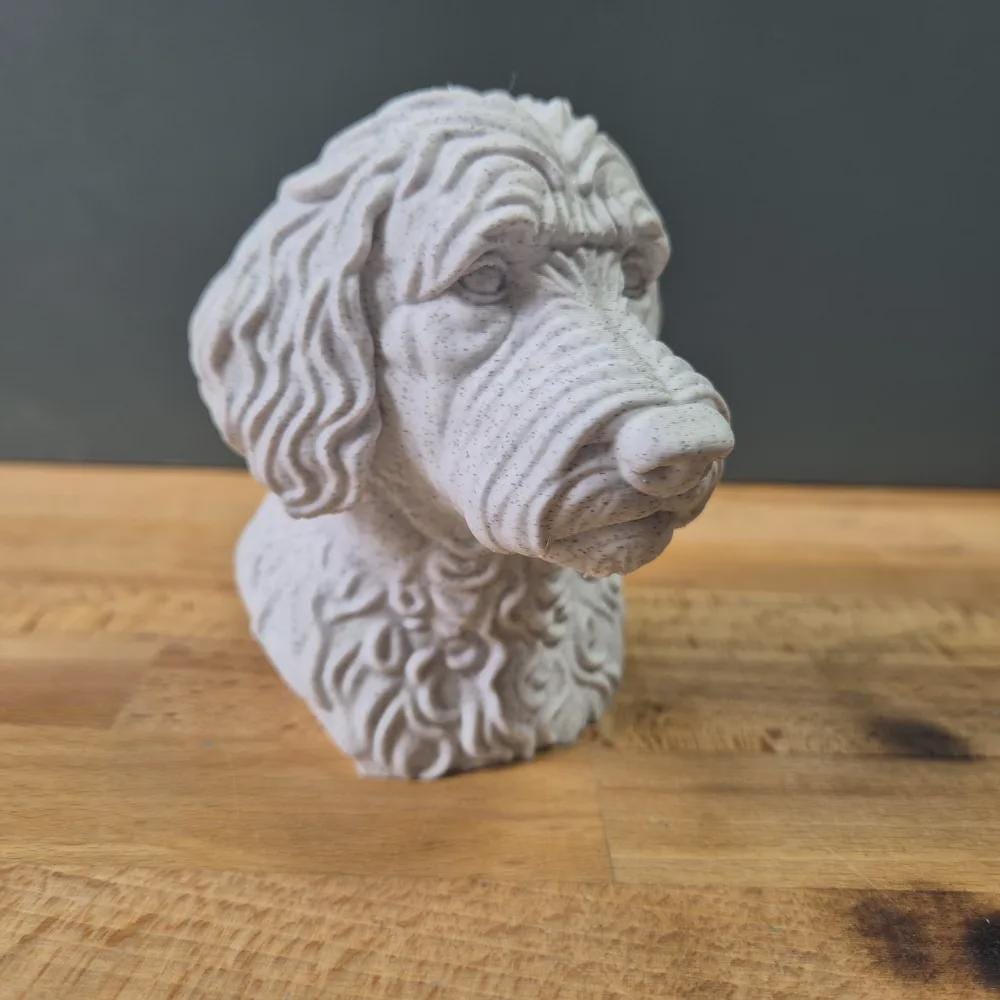 Labradoodle Büste / Realistic Labradoodle Bust – Handbemalt & Detailliert Fehn-factory.de