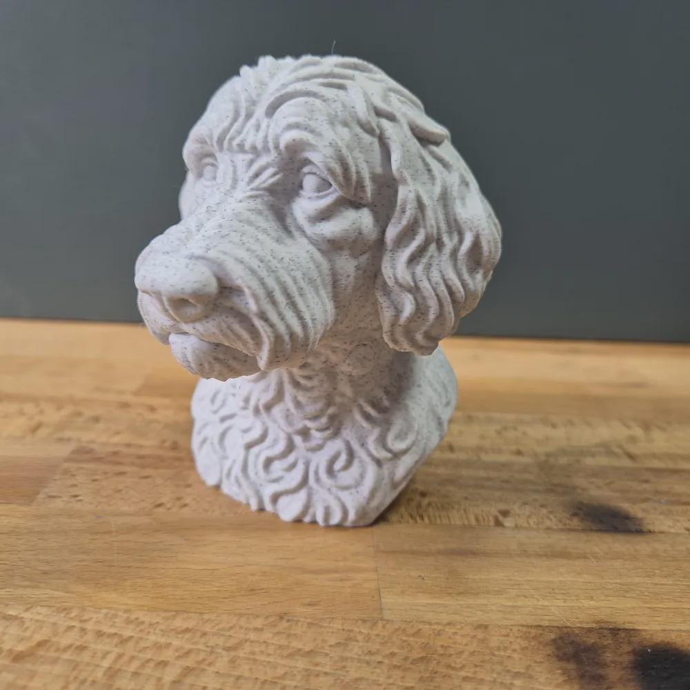 Labradoodle Büste / Realistic Labradoodle Bust – Handbemalt & Detailliert Fehn-factory.de