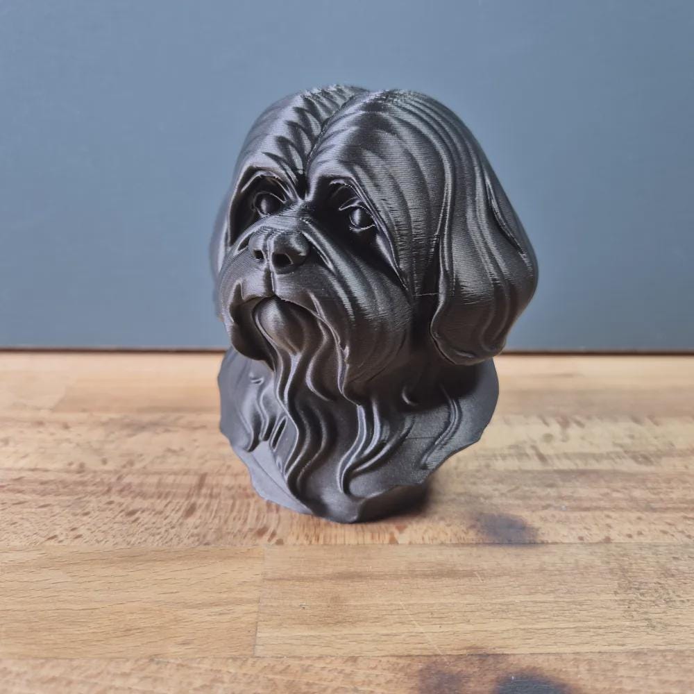 Lhasa Apso Büste / Realistic Lhasa Apso Bust – Handbemalt & Detailliert Fehn-factory.de