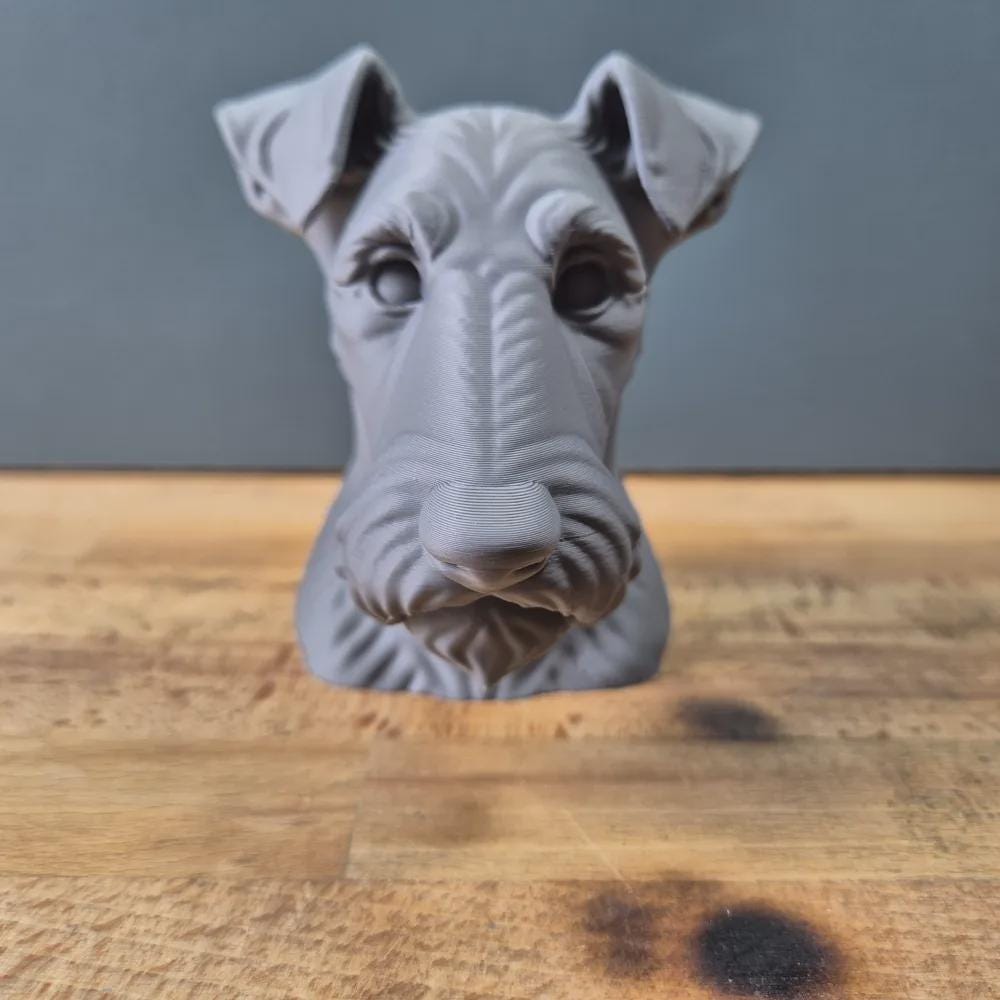 Fox Terrier Büste / Realistic Fox Terrier Bust – Handbemalt & Detailliert Fehn-factory.de
