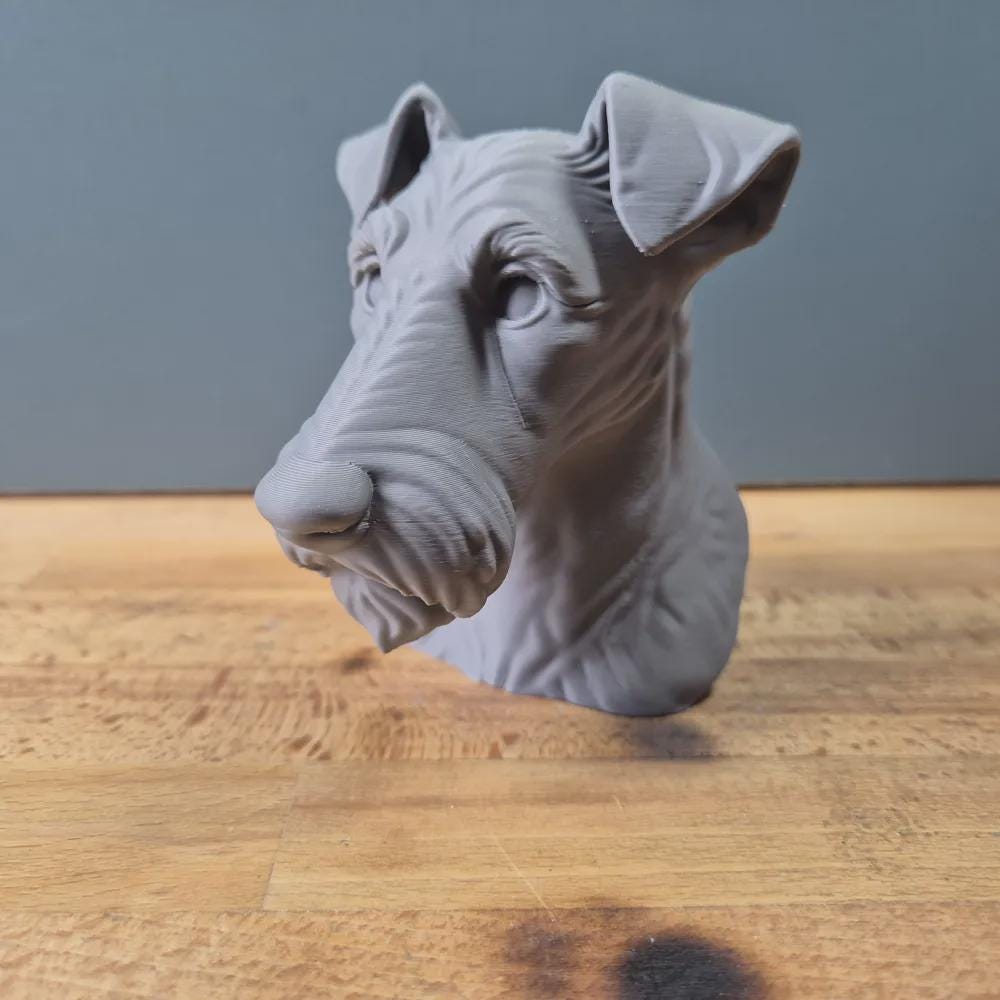 Fox Terrier Büste / Realistic Fox Terrier Bust – Handbemalt & Detailliert Fehn-factory.de