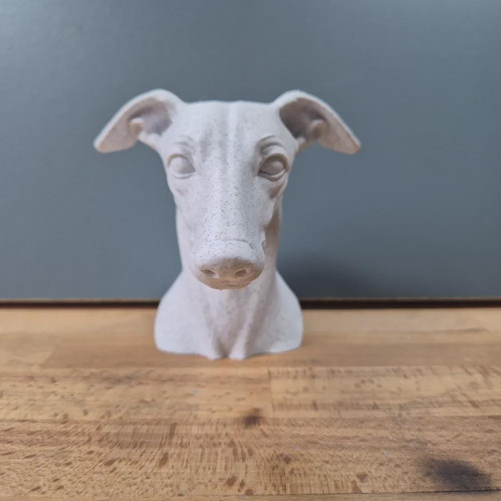Whippet Büste / Realistic Whippet Dog Bust – Handbemalt & Detailliert Fehn-factory.de