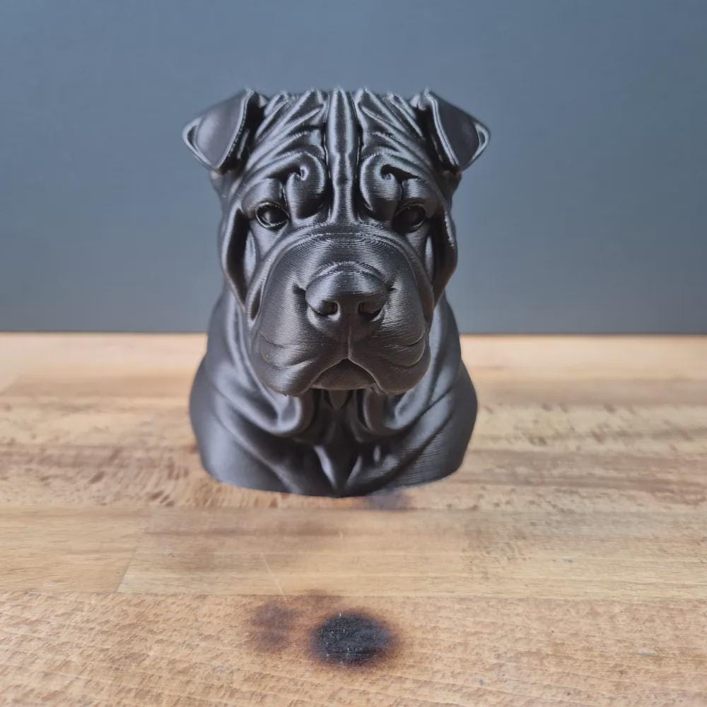 Shar-Pei Büste / Realistic Shar-Pei Bust – Handbemalt & Detailliert Fehn-factory.de