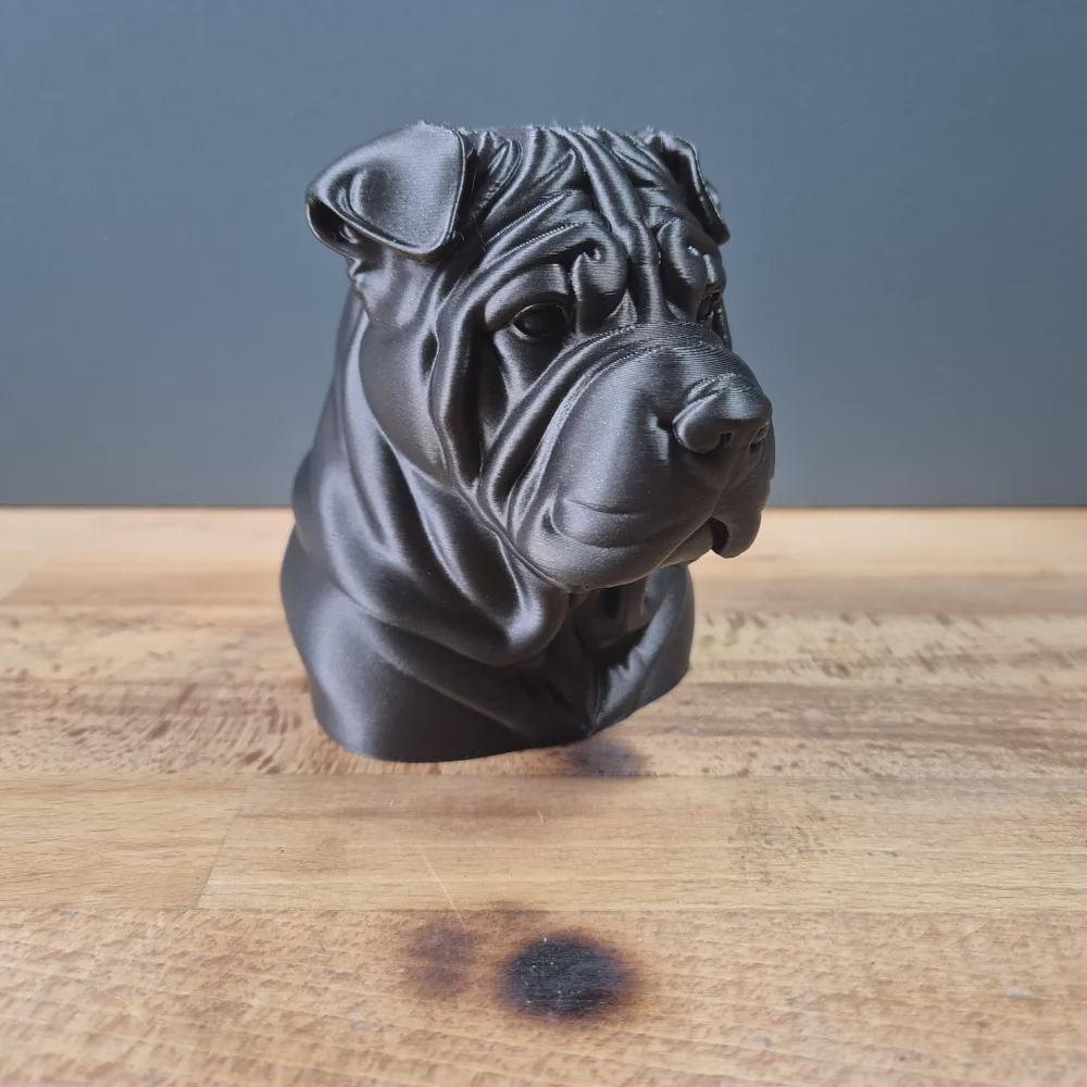 Shar-Pei Büste / Realistic Shar-Pei Bust – Handbemalt & Detailliert Fehn-factory.de