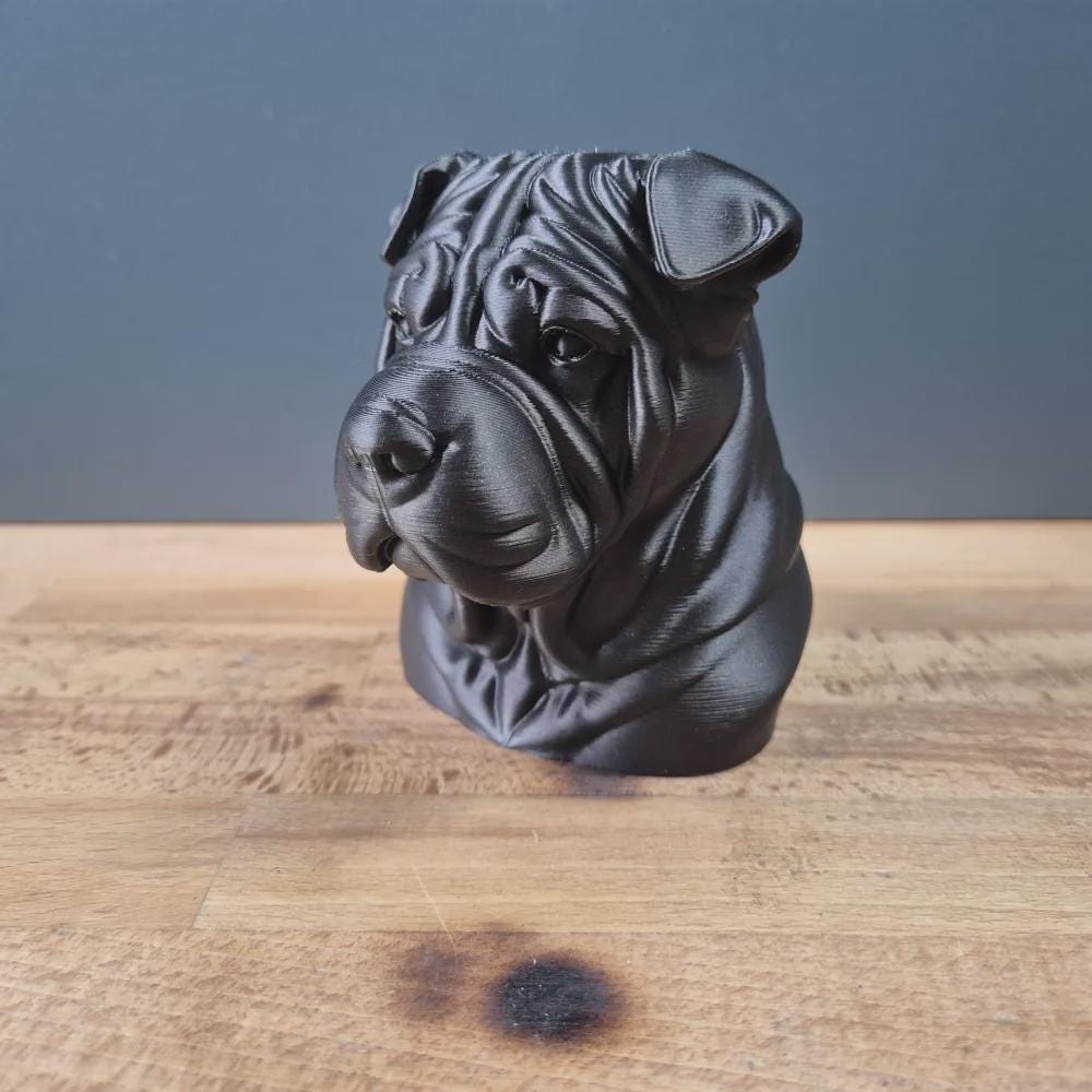 Shar-Pei Büste / Realistic Shar-Pei Bust – Handbemalt & Detailliert Fehn-factory.de