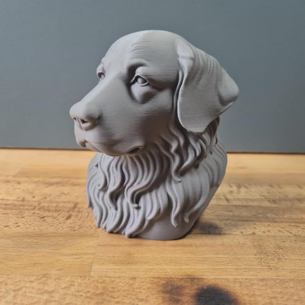Pyrenean Mountain Dog (Great Pyrenees) Büste / Realistic Pyrenean Mountain Dog Bust – Handbemalt & Detailliert Fehn-factory.de