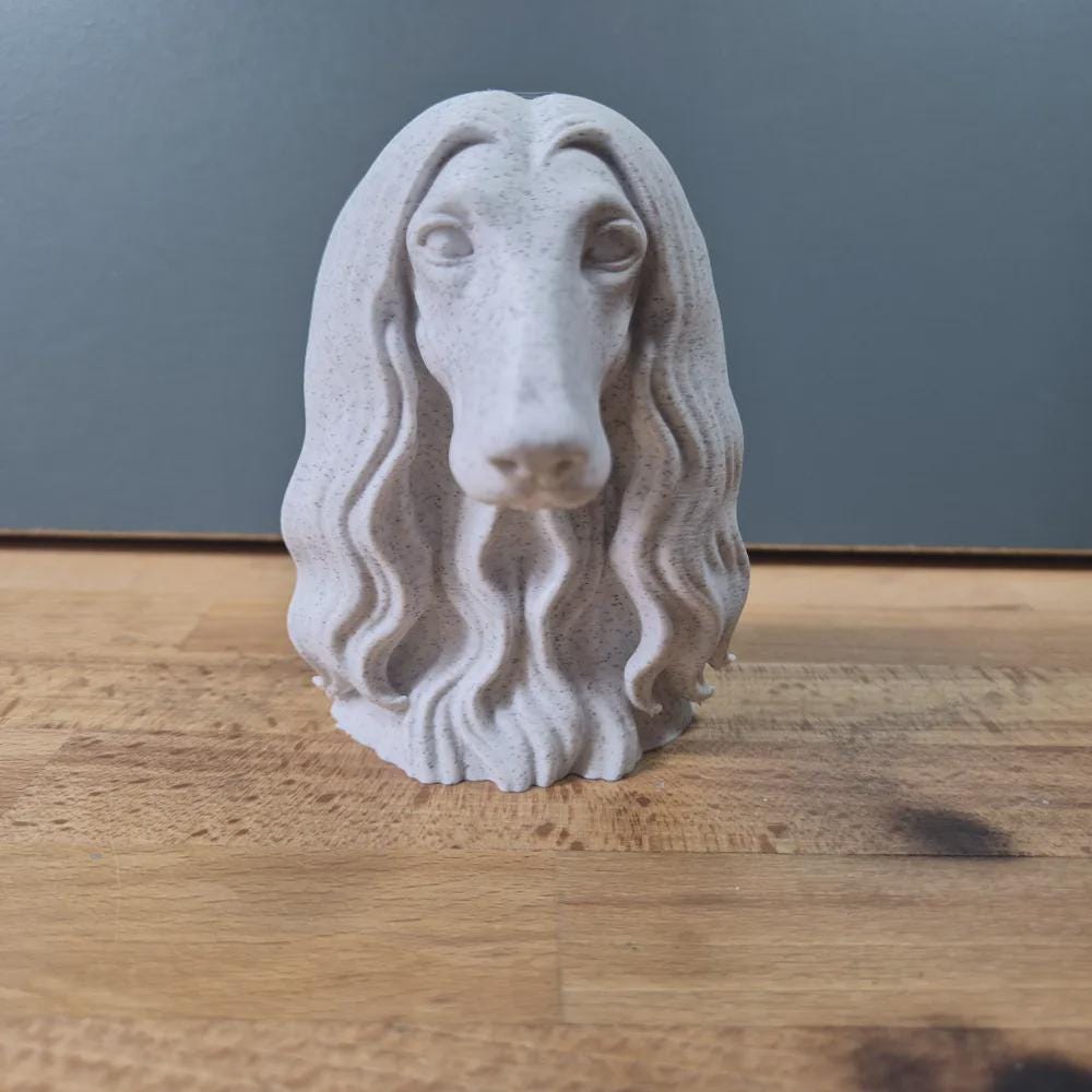 Afghanischer Windhund Büste / Realistic Afghan Hound Bust – Handbemalt & Detailliert Fehn-factory.de
