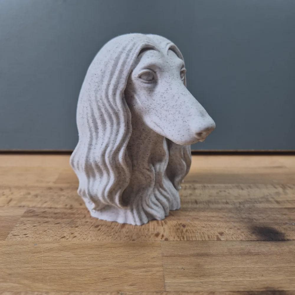 Afghanischer Windhund Büste / Realistic Afghan Hound Bust – Handbemalt & Detailliert Fehn-factory.de