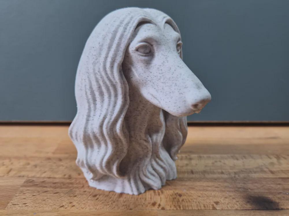 Afghanischer Windhund Büste / Realistic Afghan Hound Bust – Handbemalt & Detailliert Fehn-factory.de