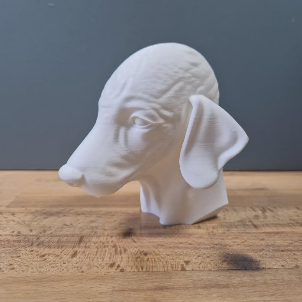 Bedlington Terrier Büste / Realistic Bedlington Terrier Bust – Handbemalt & Detailliert Fehn-factory.de