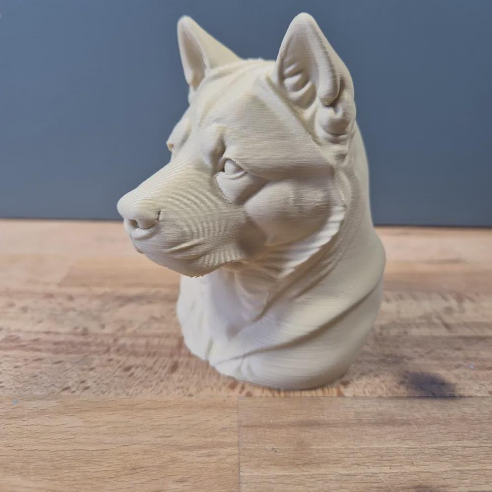 Amerikanischer Akita Büste / Realistic American Akita Bust – Handbemalt & Detailliert Fehn-factory.de