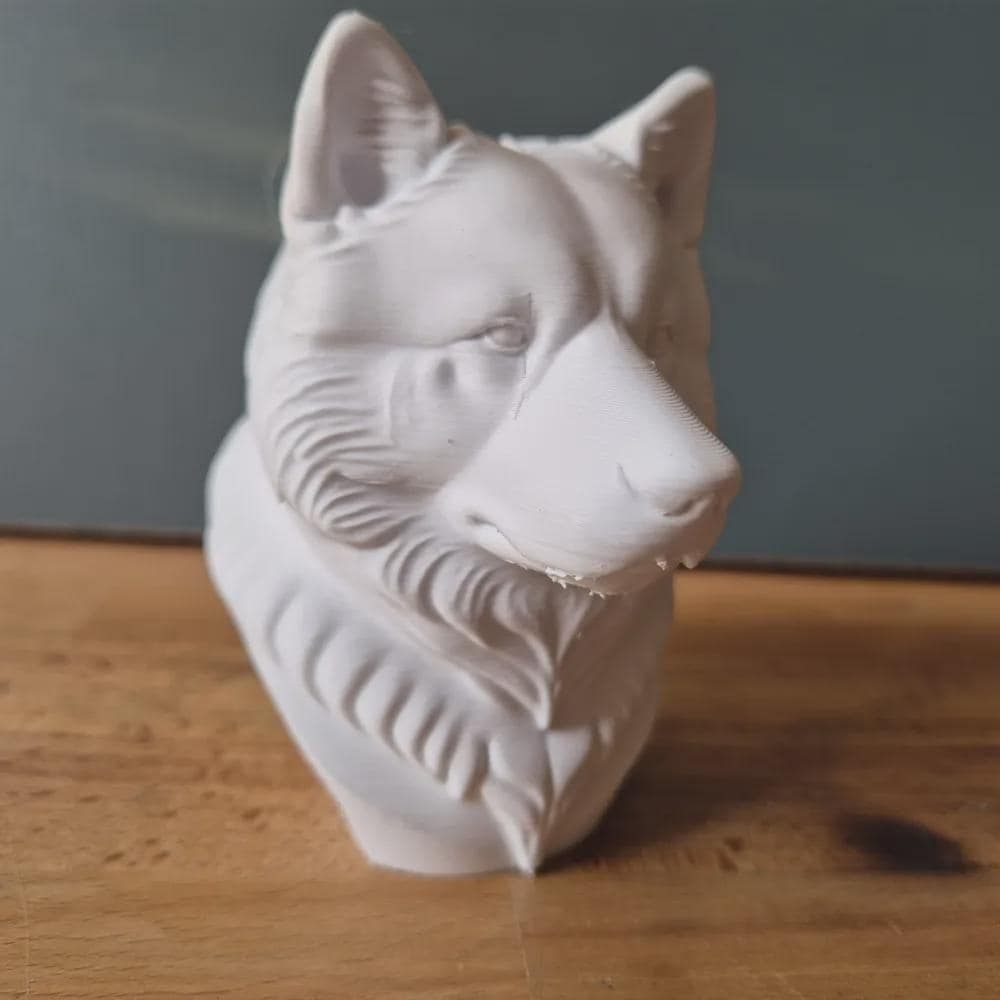 Alaskan Malamute Büste / Realistic Alaskan Malamute Dog Bust – Handbemalt & Detailliert