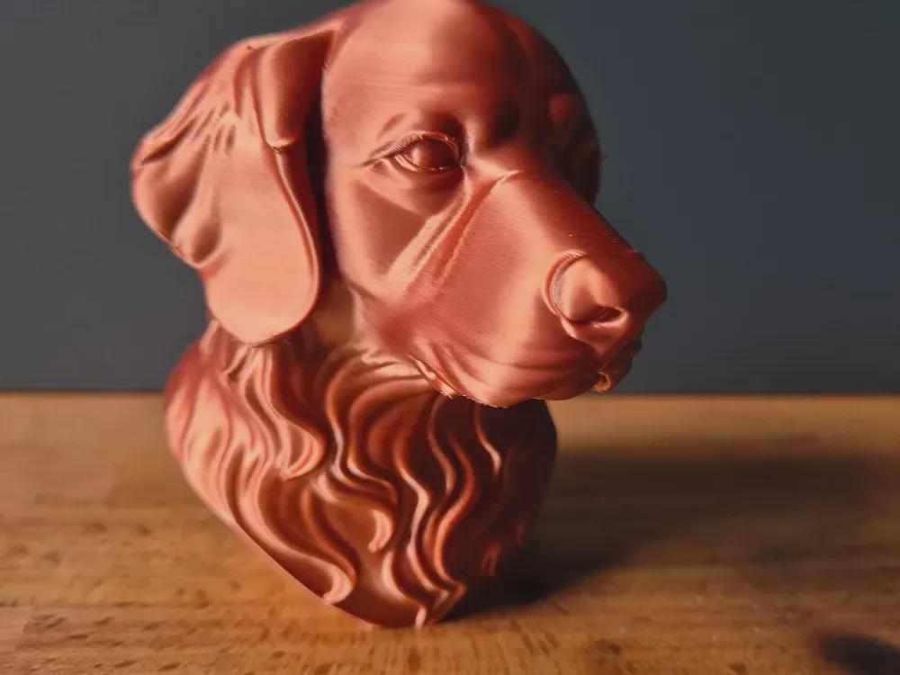 Golden Retriever Büste / Realistic Golden Retriever Dog Bust – Handbemalt & Detailliert